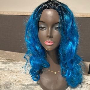 Black and Blue Long Wig